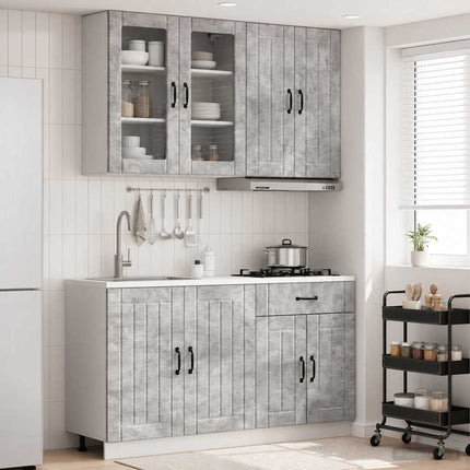 Køkken enhed LUCCA 4 pcs Betongrå Konstrueret træ