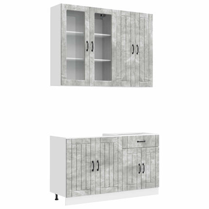 Køkken enhed LUCCA 4 pcs Betongrå Konstrueret træ