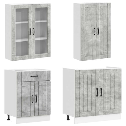Køkken enhed LUCCA 4 pcs Betongrå Konstrueret træ