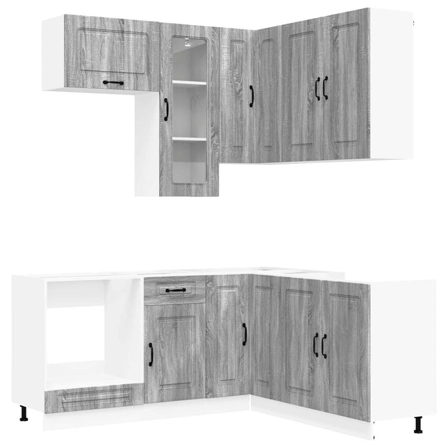 Køkken enhed KALMAR 8 stk. Grå Sonoma Konstrueret træ