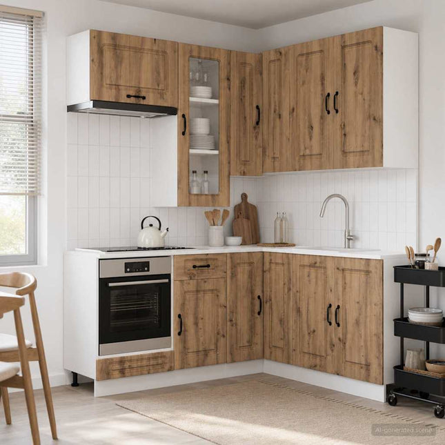 Køkken enhed KALMAR 8 stk. Artisan-eg Konstrueret træ