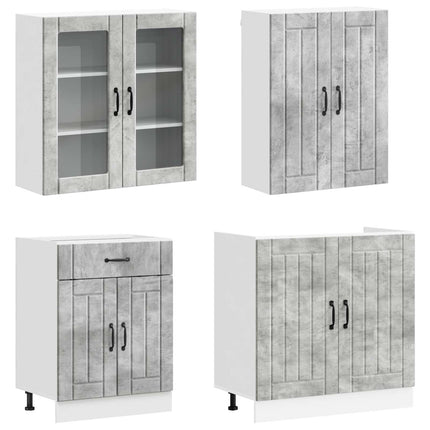 Køkken enhed LUCCA 8 pcs Betongrå Konstrueret træ