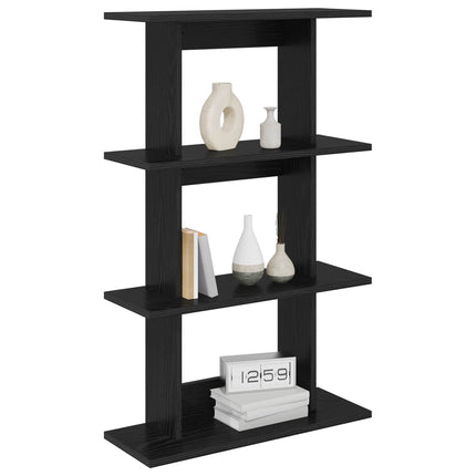 Væghylde Vægmonteret Sort eg 56 x 20 x 90 cm Konstrueret træ