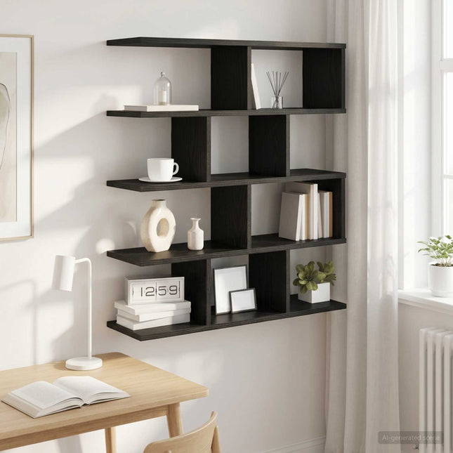 Væghylde Sort eg 70 x 20 x 100 cm Konstrueret træ