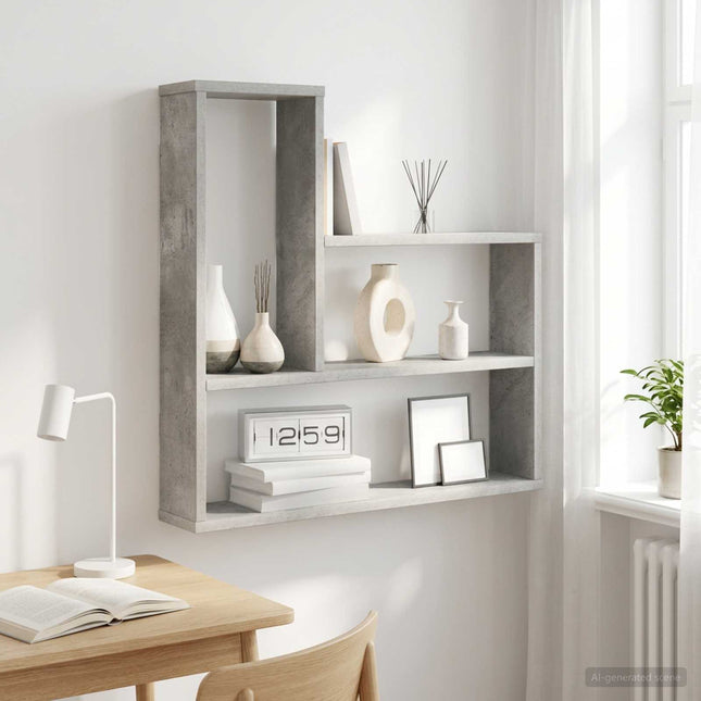 Væghylde Betongrå 60 x 11 x 60 cm Konstrueret træ