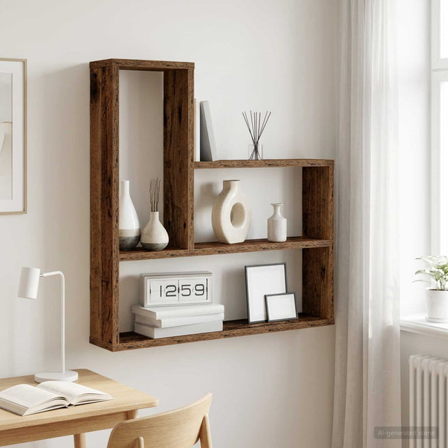 Væghylde Gammelt træ 60 x 11 x 60 cm Konstrueret træ