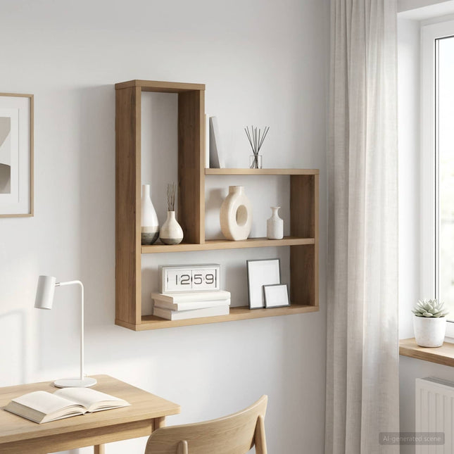 Væghylde Artisan-eg 60 x 11 x 60 cm Konstrueret træ
