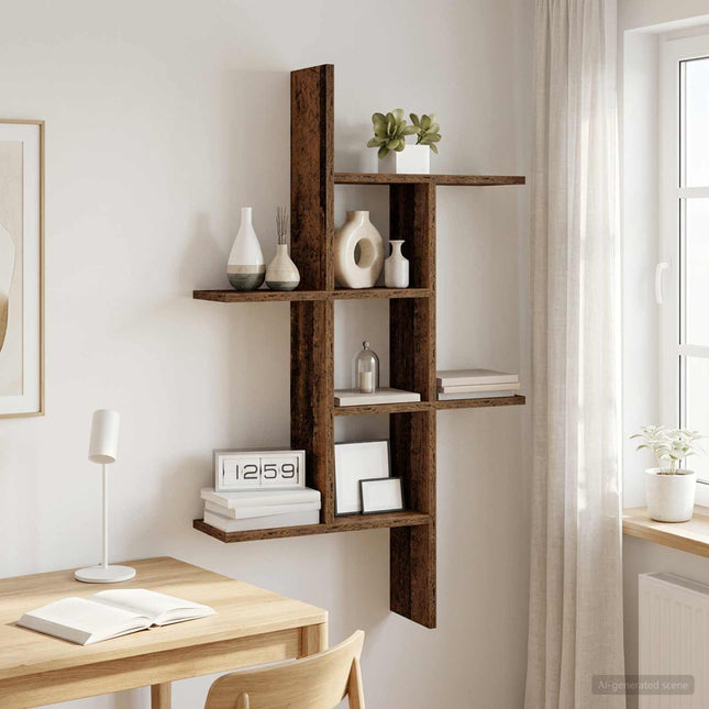 Væghylde Gammelt træ 61 x 15 x 102 cm Konstrueret træ