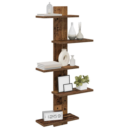 Væghængt Flydende Hylde Gammelt træ 48,5 x 15 x 101 cm