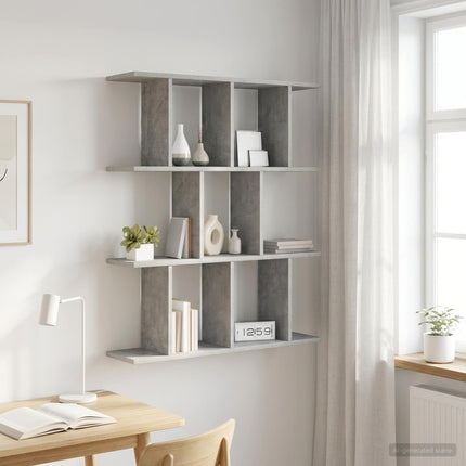 Væghylde Betongrå 80 x 20 x 96 cm Konstrueret træ