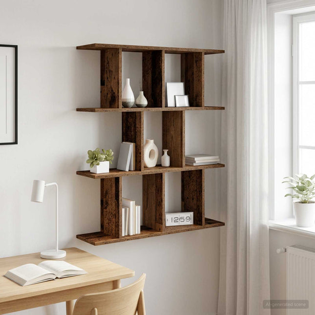 Væghylde Gammelt træ 80 x 20 x 96 cm Konstrueret træ
