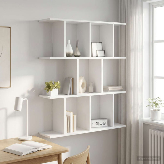 Væghylde Hvid 102 x 20 x 96 cm Konstrueret træ