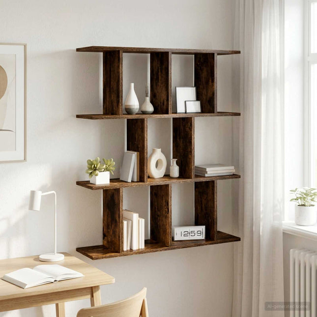 Væghylde Røget eg 102 x 20 x 96 cm Konstrueret træ