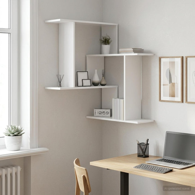Væghylde Hvid 67 x 67 x 87 cm Konstrueret træ