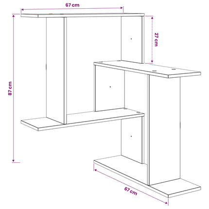 Væghylde Røget eg 67 x 67 x 87 cm Konstrueret træ