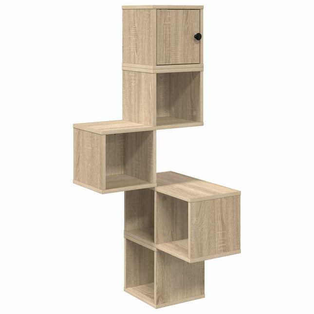 Væg Hjørneshylde Sonoma-eg 48 x 48 x 120 cm Konstrueret træ