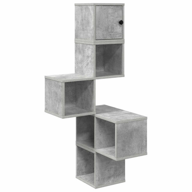Væg Hjørneshylde Betongrå 48 x 48 x 120 cm Konstrueret træ