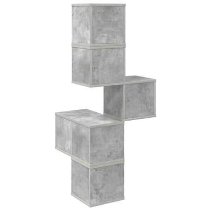 Væg Hjørneshylde Betongrå 48 x 48 x 120 cm Konstrueret træ