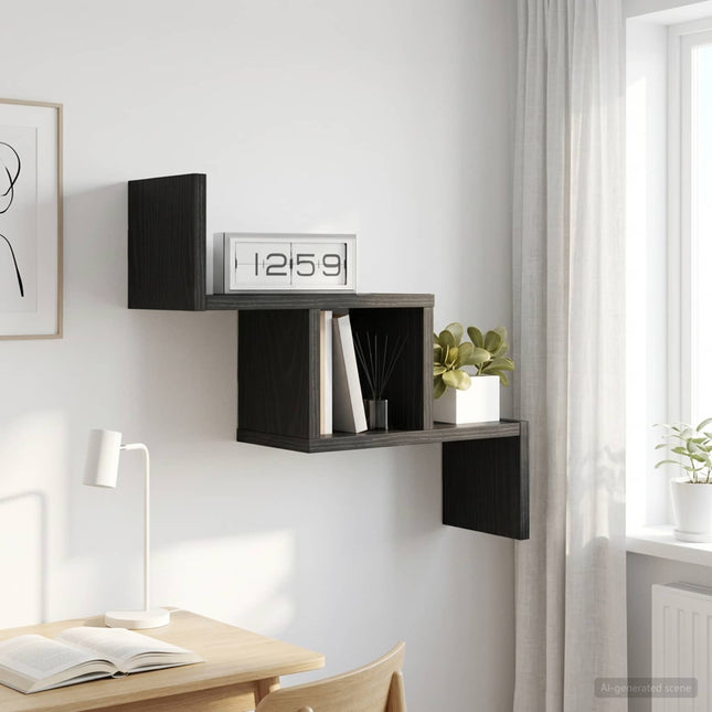 Væghylde Sort eg 48 x 15 x 42 cm Konstrueret træ