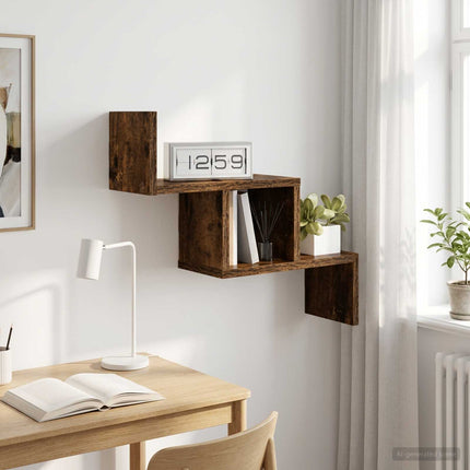Væghylde Røget eg 48 x 15 x 42 cm Konstrueret træ