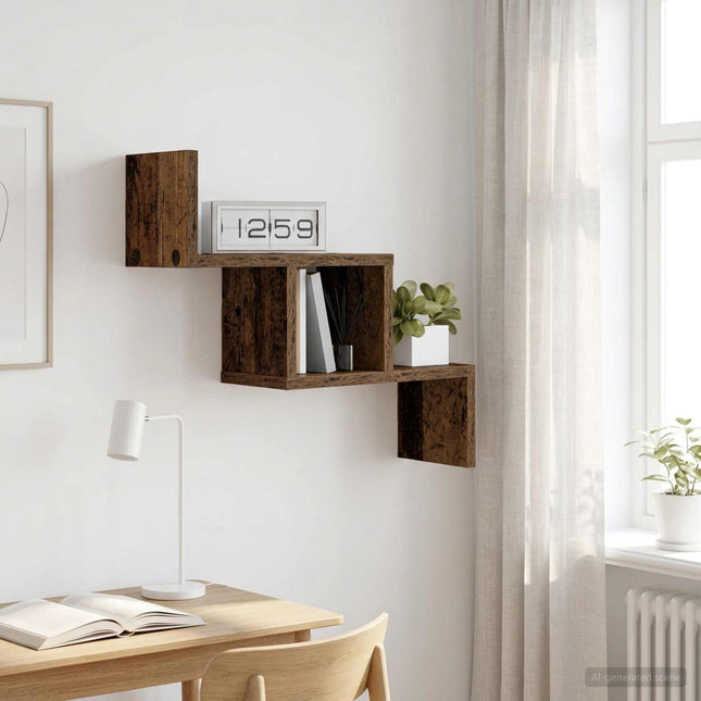 Væghylde Gammelt træ 48 x 15 x 42 cm Konstrueret træ