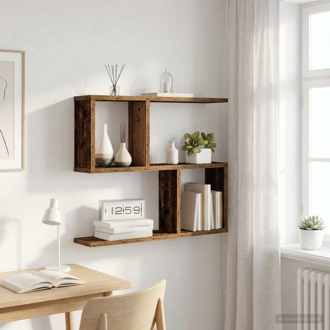 Væghylde Gammelt træ 60 x 12 x 50,5 cm Konstrueret træ