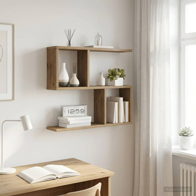 Væghylde Artisan-eg 60 x 12 x 50,5 cm Konstrueret træ