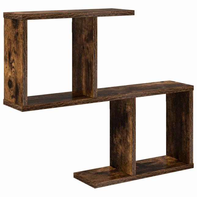 Væghylde Røget eg 60 x 12 x 50,5 cm Konstrueret træ