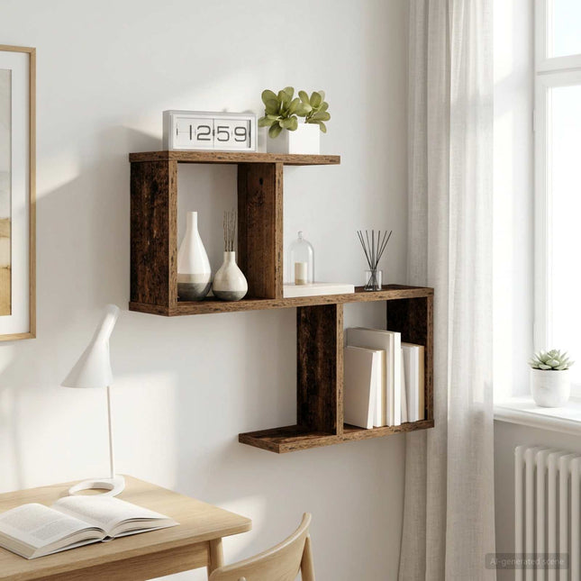 Væghylde Gammelt træ 60 x 12 x 50,5 cm Konstrueret træ