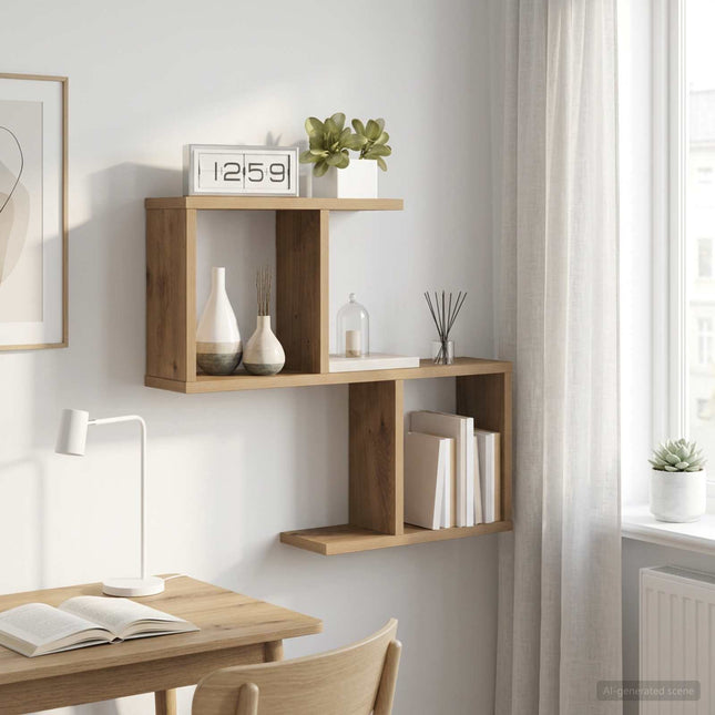 Væghylde Artisan-eg 60 x 12 x 50,5 cm Konstrueret træ