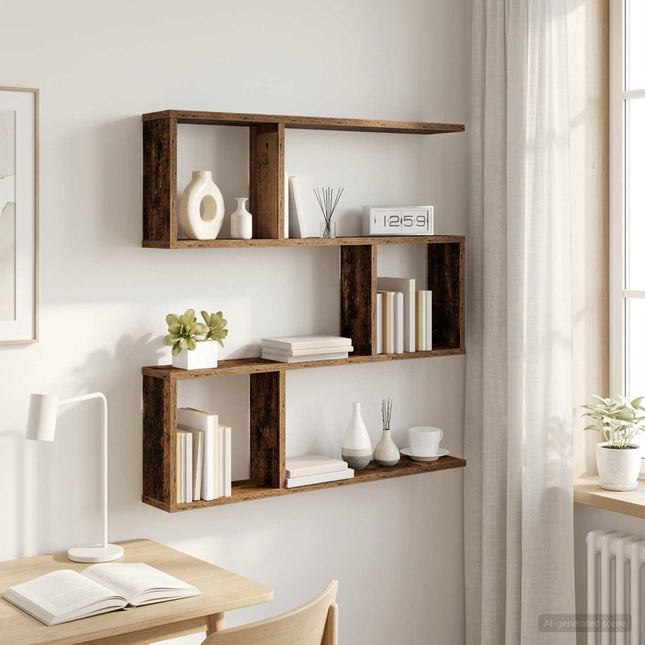 Væghylde Gammelt træ 80 x 12 x 79,5 cm Konstrueret træ