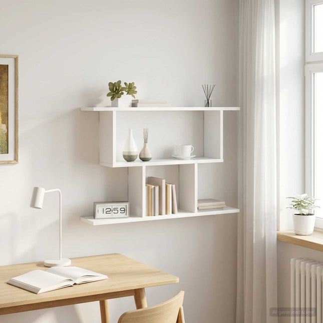 Væghylde Hvid 80 x 15 x 50,5 cm Konstrueret træ
