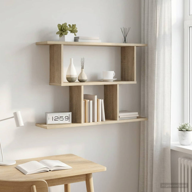 Væghylde Sonoma-eg 80 x 15 x 50,5 cm Konstrueret træ