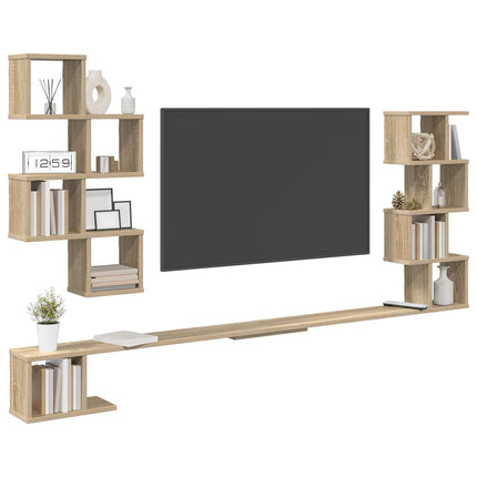 Væghængt TV-hylde Sonoma-eg 180 x 15 x 94 cm Konstrueret træ