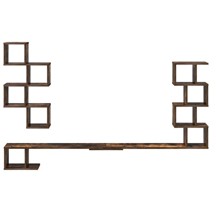 Væghængt TV-hylde Røget eg 200 x 15 x 94 cm Konstrueret træ