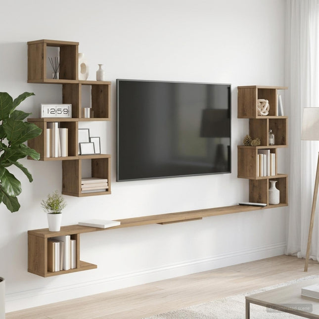 Væghængt TV-hylde Artisan-eg 200 x 15 x 94 cm Konstrueret træ