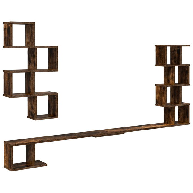 Væghængt TV-hylde Røget eg 160 x 15 x 94 cm Konstrueret træ