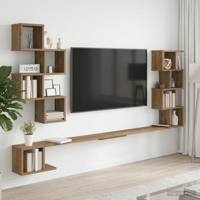 Væghængt TV-hylde Artisan-eg 160 x 15 x 94 cm Konstrueret træ