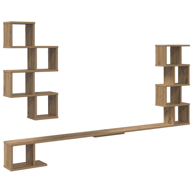 Væghængt TV-hylde Artisan-eg 160 x 15 x 94 cm Konstrueret træ