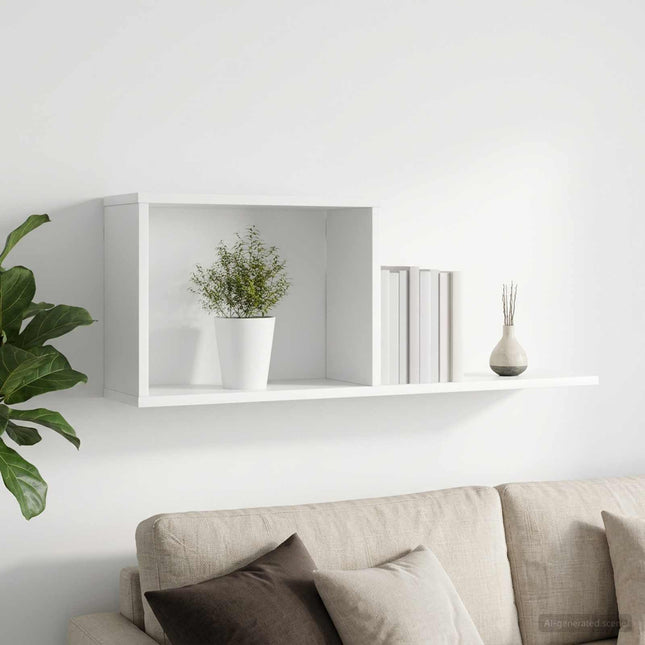 Svævehylder Hvid 80 x 15 x 30 cm Konstrueret træ