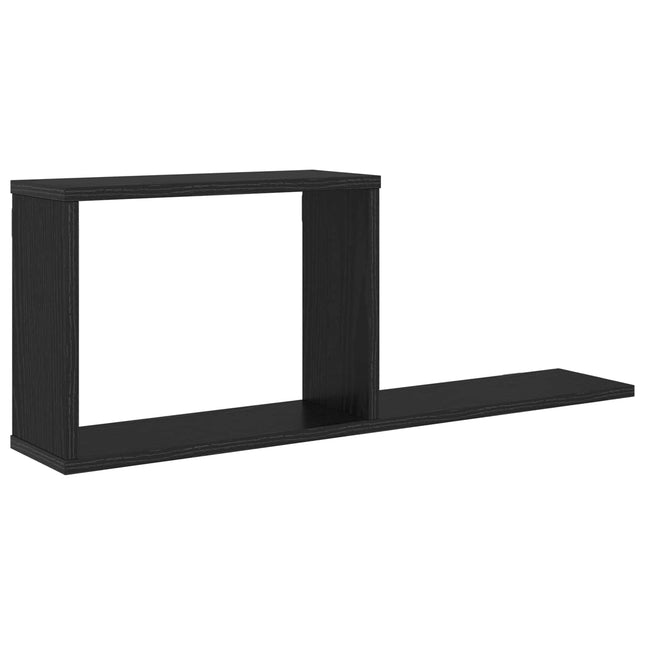 Svævehylder Sort eg 80 x 15 x 30 cm Konstrueret træ