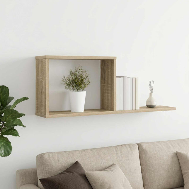 Svævehylder Sonoma-eg 80 x 15 x 30 cm Konstrueret træ