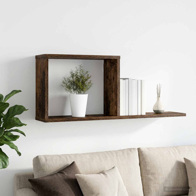 Svævehylder Røget eg 80 x 15 x 30 cm Konstrueret træ