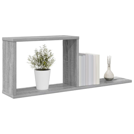 Svævehylder 2 pcs Grå Sonoma 80 x 15 x 30 cm Konstrueret træ