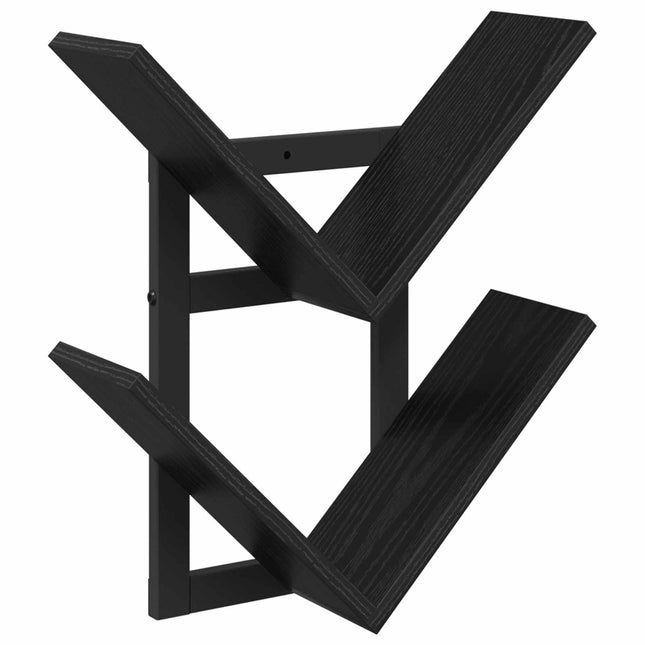 Væghængt Flydende Hylde Sort eg 43 x 15 x 47 cm Konstrueret træ