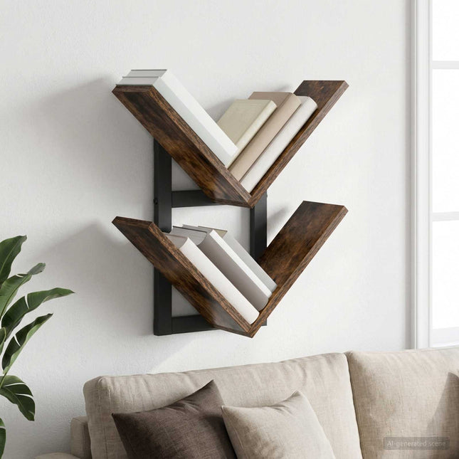Væghængt Flydende Hylde Røget eg 43 x 15 x 47 cm