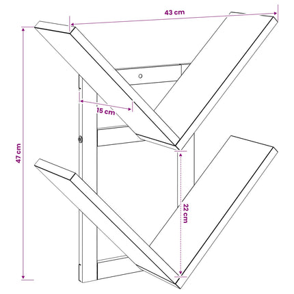 Væghængt Flydende Hylde 2 pcs Gammelt træ 43 x 15 x 47 cm