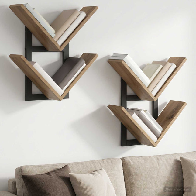 Væghængt Flydende Hylde 2 stk. Artisan-eg 43 x 15 x 47 cm
