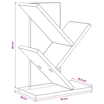 Træbogreol 3-lags 30 x 18 x 40 cm Konstrueret træ Sonoma-eg