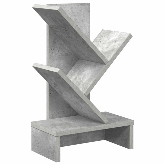 Træbogreol 3-lags 30 x 18 x 48 cm Konstrueret træ Betongrå